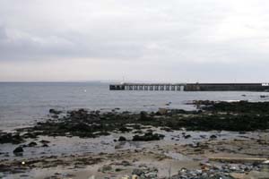 Pier in front of Bruichladdich Distillery